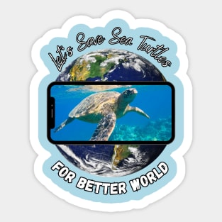Let's Save Sea Turtles Sticker